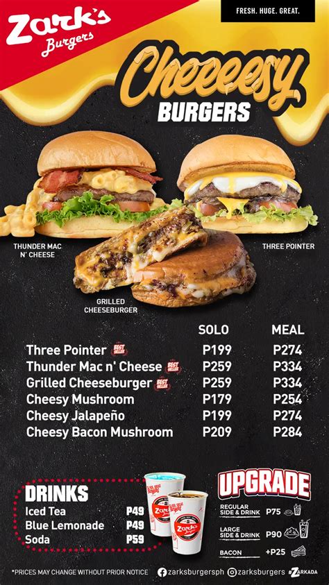 cheeseburger cabanatuan city|Zark's Burgers Menu .